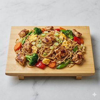 128. Spaghetti di soia con pollo