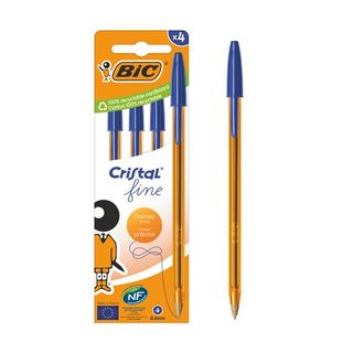 Caja Boligrafo Bic Cristal Fine Azul 4
