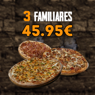 3 Pizzas Familiares 