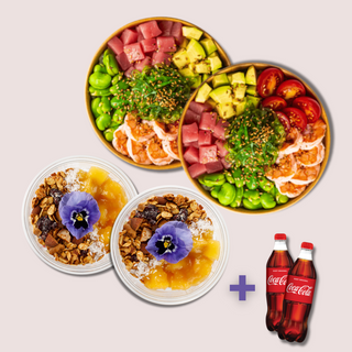 2 Aloha + 2 Chia Mango + 2 Coca Cola