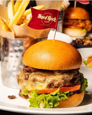 Swiss mushroom burger