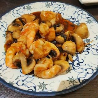 Gambas Con Bambú Y Setas Chinas
