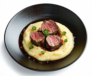 Codillo Lacado con Puré de Papas