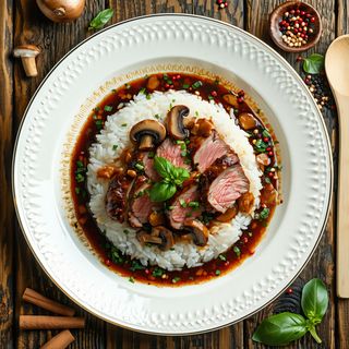 Kaczka z grzybami i warzywami