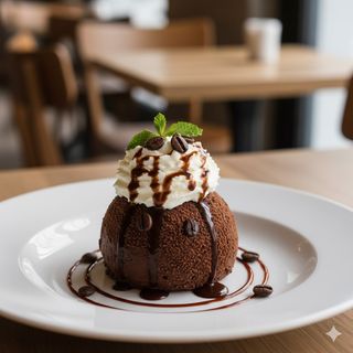 Tartufo con panna e caffè