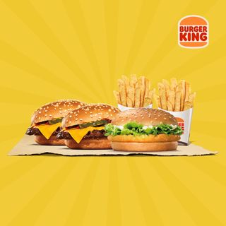 2 Cheeseburger + 1 Chicken burger + 2 Frites petites