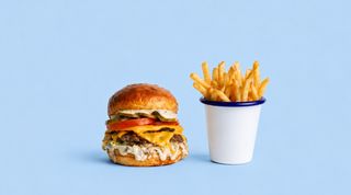 №1 Double burger + pomfrit