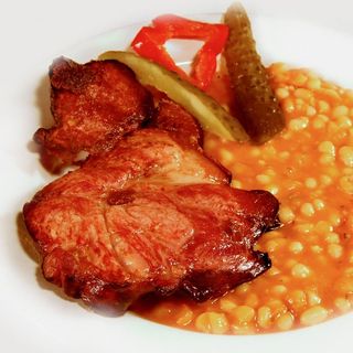 Fasole cu ciolan afumat - 2 portii