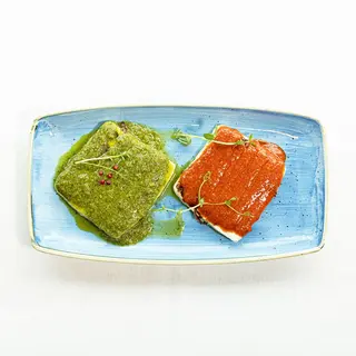 Queso Asado Con Dos Mojos