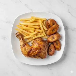 Chicken And Chips With Plantain
