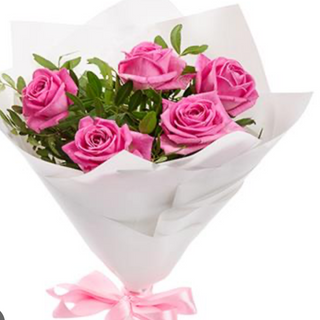 Bukiet 5 różowych róż premium 