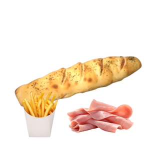 Baguette Farcie Jombon Fromage + Frites