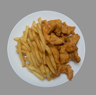 Панирано филе (200г) + Картофи (100г)