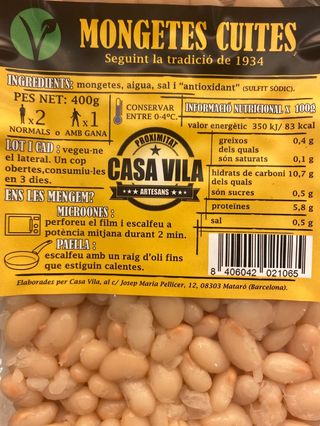 Alubias cocidas Casa vila