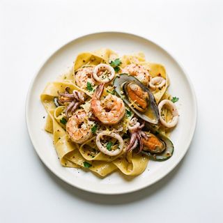 Makaron Papardelle Owoce Morza