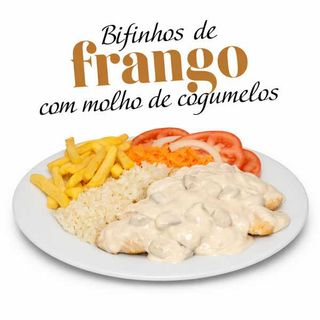 BIFINHOS DE FRANGO C/MOLHO COGUMELOS