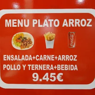 Menú Plato Arroz y Pollo