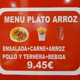 Menú Plato Arroz y Pollo