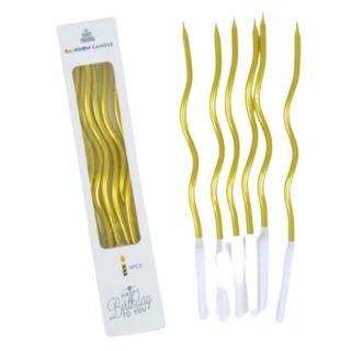 დაგრეხილი სანთელი ოქროსფერი 