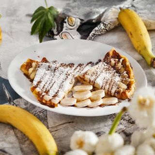 ბლინი ბანანით და შოკოლადით