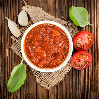 Доматен с чесън сос