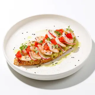 toast creveți guacamole