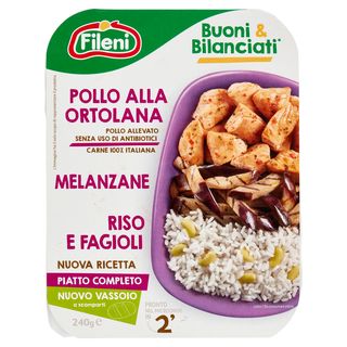 Fileni Buoni & Bilanciati Pollo alla Ortolana Melanzane Riso e Fagioli 0,240 kg