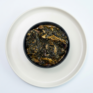 1 Plate of Vegetable Soup With Swallow and 2Pcs Of Goatmeat