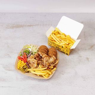 Menù piatto kebab con falafel