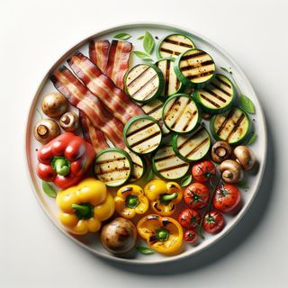 WARZYWA Z GRILLA (bakłażan,cukinia,papryka,pieczarki)