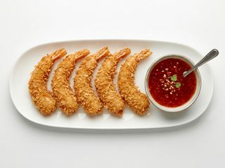 Królewskie krewetki w tempurze i panko 5 szt + sos (130g)