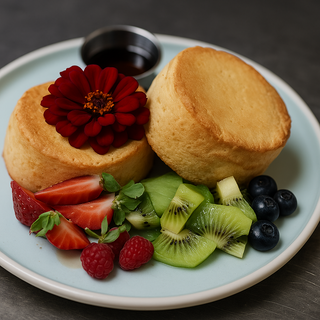 Frutta fresca e sciroppo d'acero