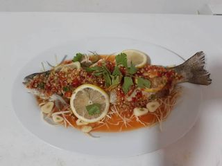 Steamed Seabass with Lemon and Chillies