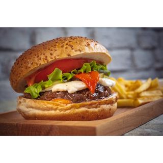 Mozzarella Beef Burger & Fries