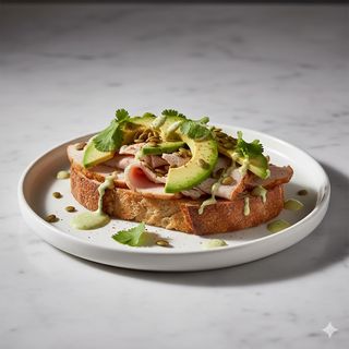 Tostada De Pavo, Queso Fresco, Aguacate