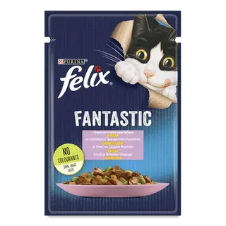 Корм для котів Felix Fantastic з фореллю та зеленою квасолею (85г)