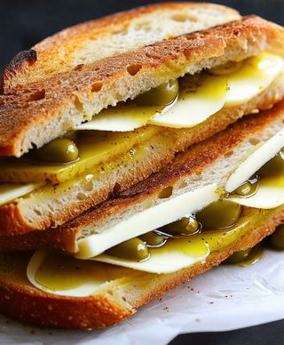 Panino con scamorza condita affumicata