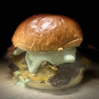 Oklahoma green Onion smash burgee Con Patatas(jalapeño asado picante)