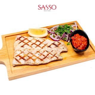 Свинска вешалица с гарнитура печени зеленчуци (450г)