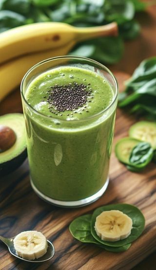 Смузи Яблоко-шпинат-банан