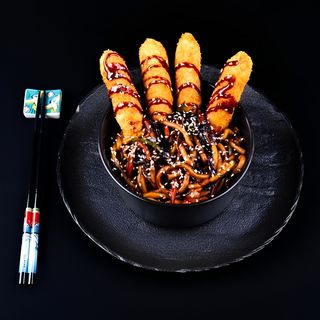 ნუდელსი ხრაშუნა ქათმით