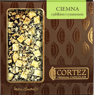 CZEKOLADA CIEMNA Z JABŁKAMI I CYNAMONEM 85G