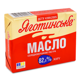 Масло солодковершкове «Яготинське» екстра 82,5% (180г)