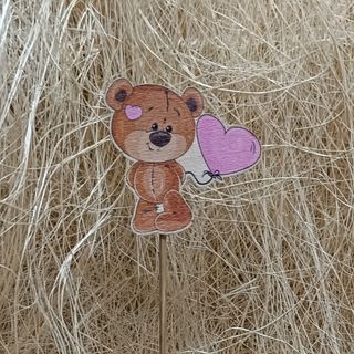 Pick ursinho com balão rosa