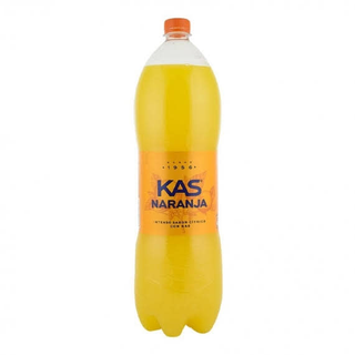 KAS Naranja Zero Refresco con gas sabor Naranja sin Azúcar Botella 2 Litros