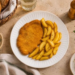 Cotoletta di pollo con patate