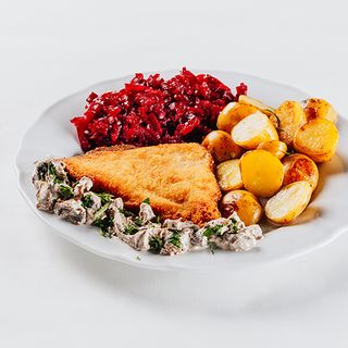 Złoty kotlet z kurczaka z kurkami