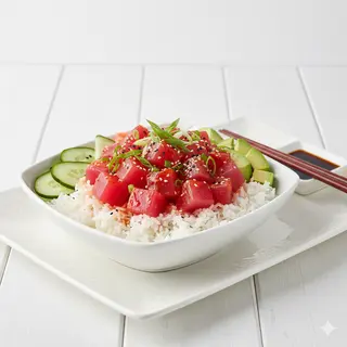 Poke de atún picante