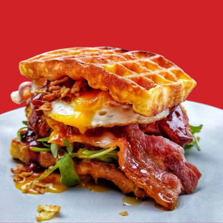 Southern chichen waffle burger