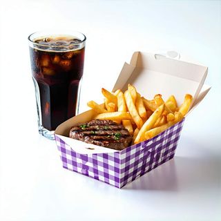 Menú infantil + patatas + refresco